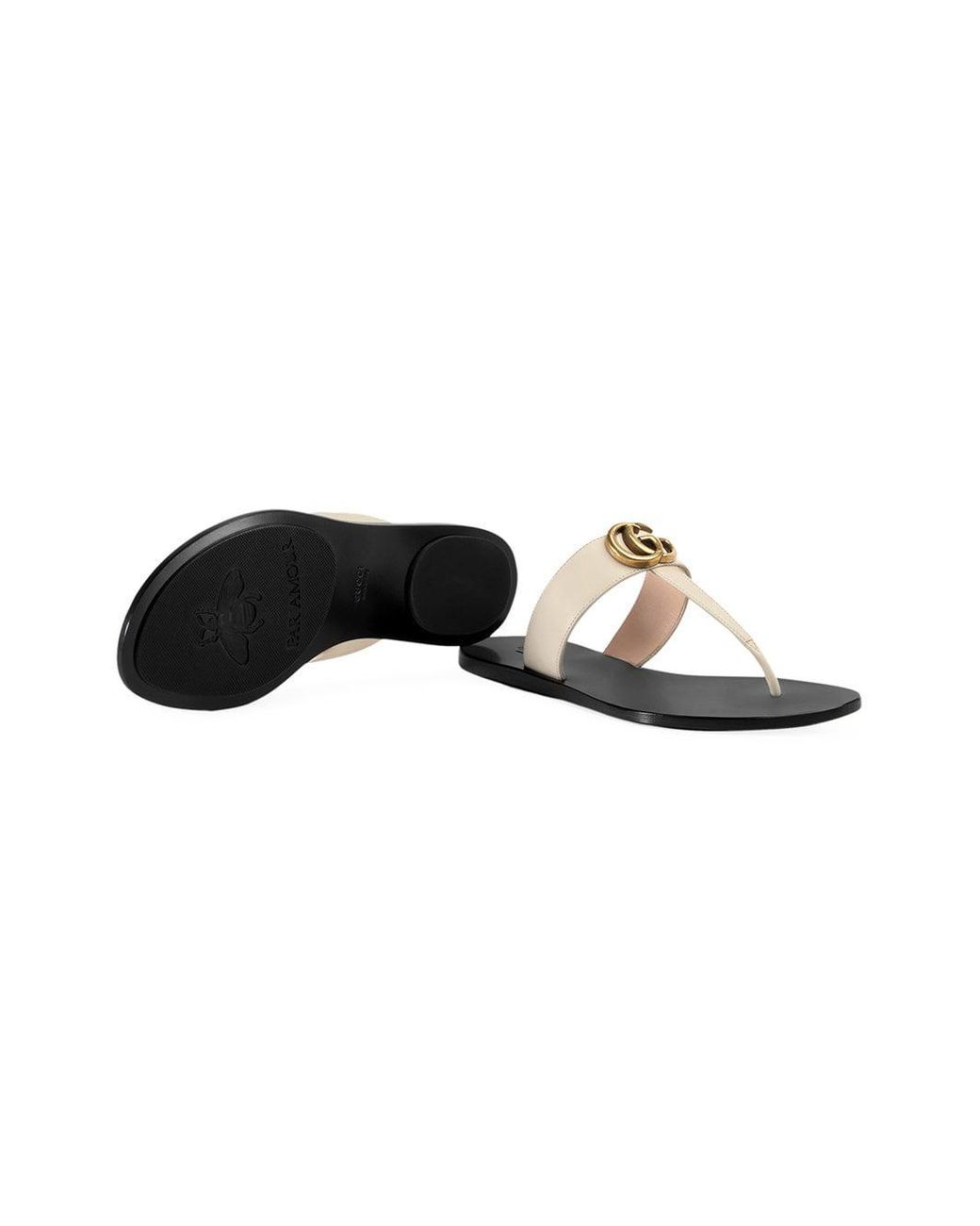 white gucci thong sandals