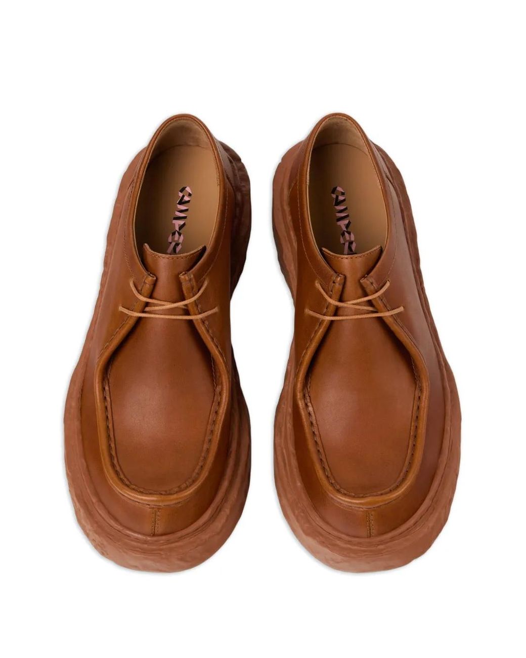 CAMPERLAB Brown Lace-Up Leather Platform Shoes