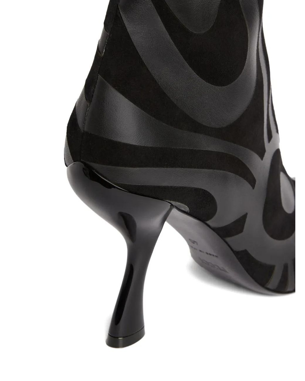 Emilio Pucci Black Marmo Heeled Boots