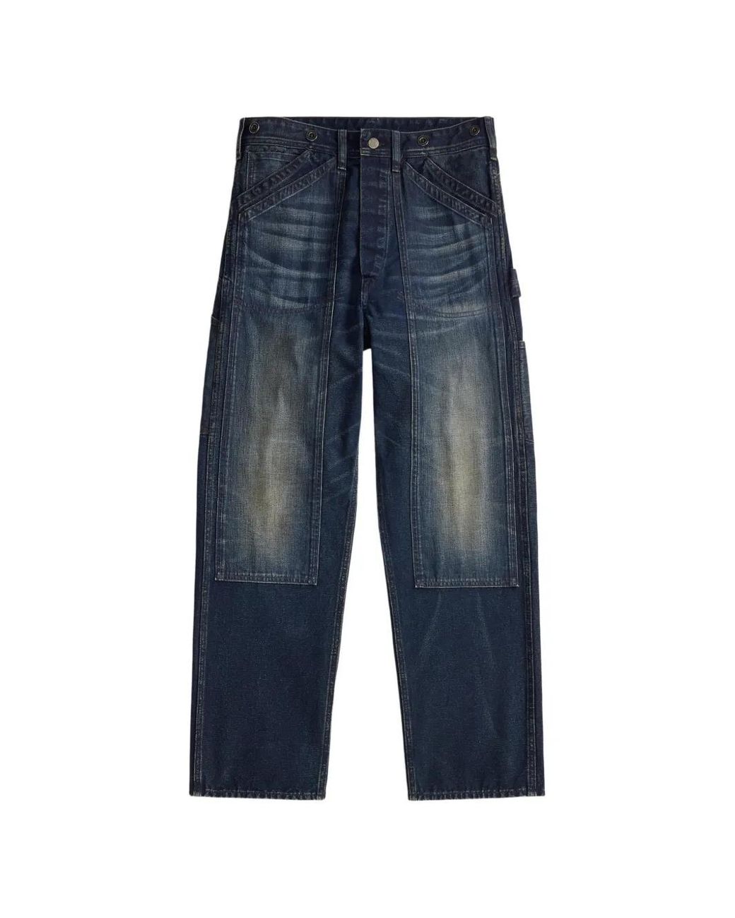 Vaqueros De Algodón Con Diseño Patchwork RRL de hombre de color Blue