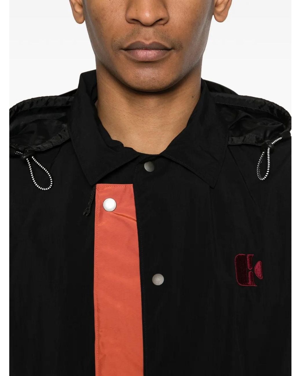 Kolor Black Colour-Block Hooded Jacket for men