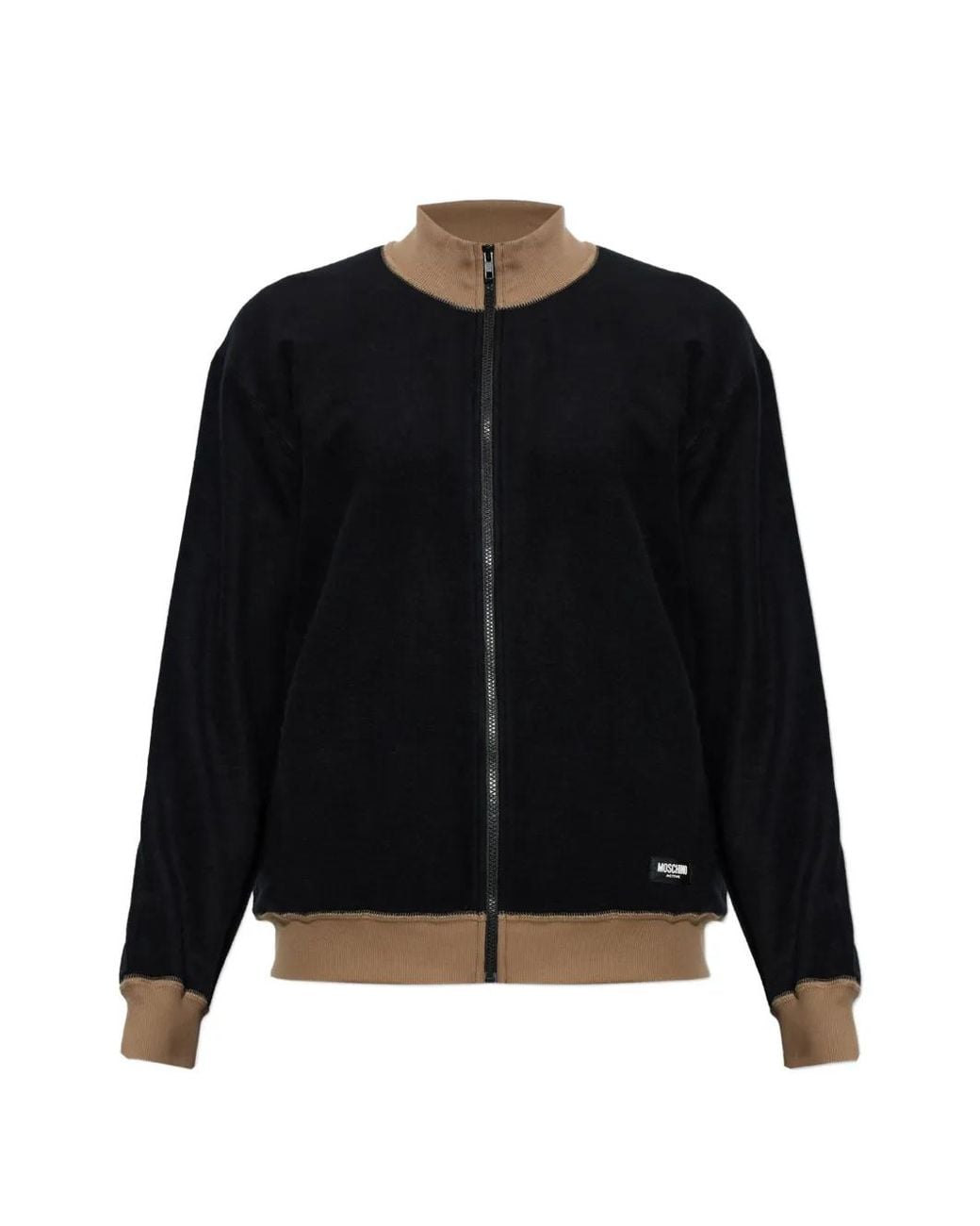 Moschino Black Active Zip-Up Sweater for men