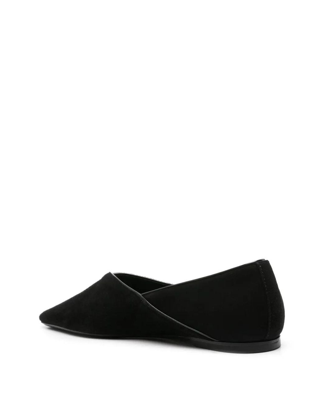 Totême  Black Suede Ballerina Flat