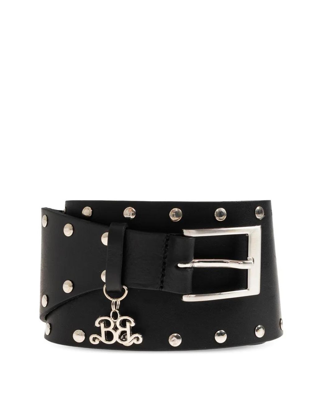 Gestuz Black Studded Leather Belt