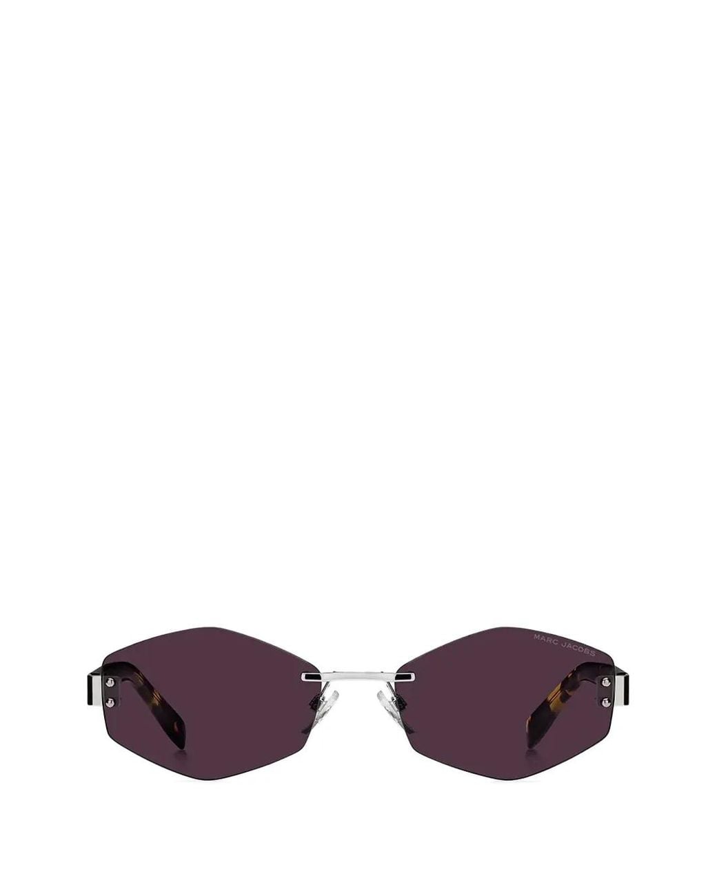 Marc Jacobs Purple The Chain Geometric-Frame Sunglasses