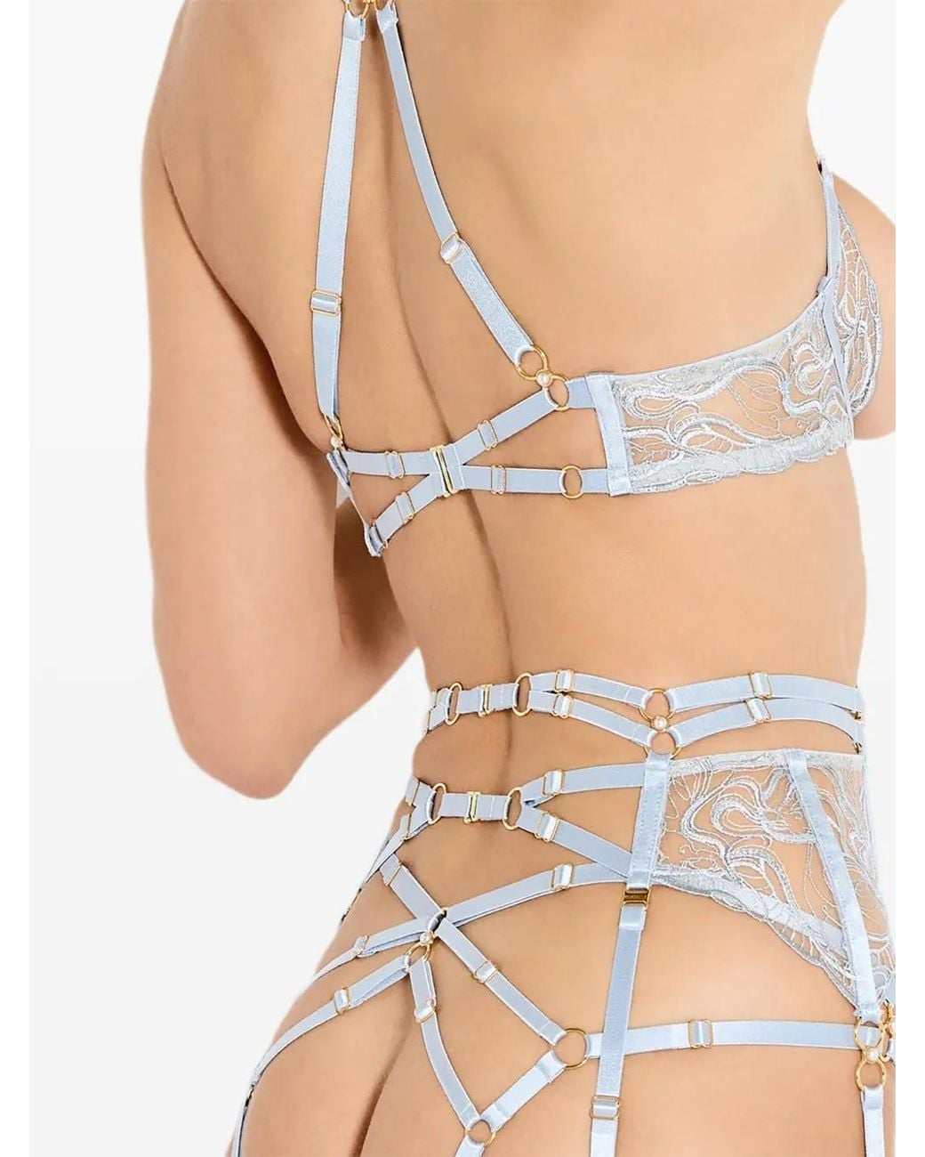 Bordelle White Pearl Open-Back Briefs