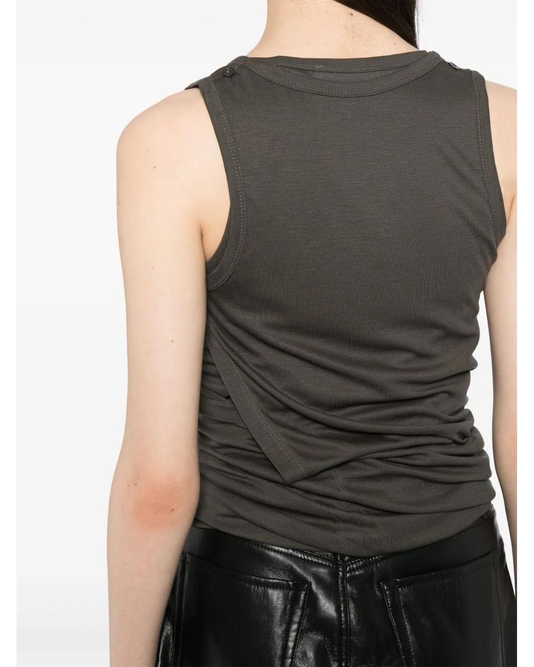 Helmut Lang Gray Scoop-Neck Tank Top
