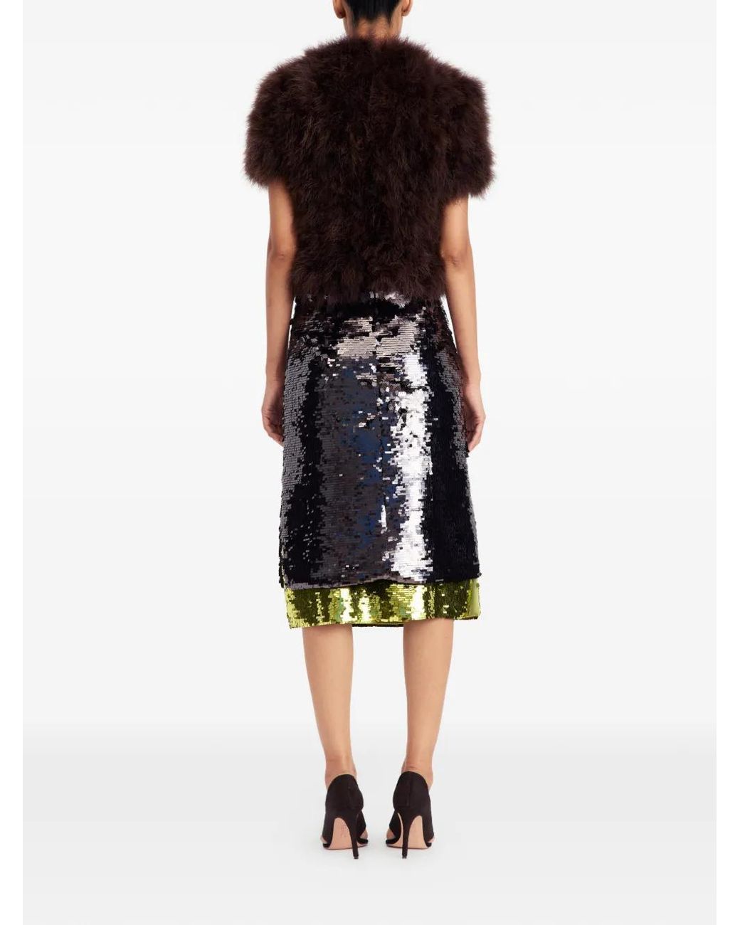 16Arlington Gray Nyla Sequin Midi Skirt