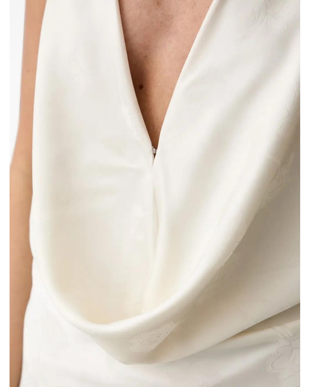 ROTATE BIRGER CHRISTENSEN White Robe Longue En Satin À Dos-Nu