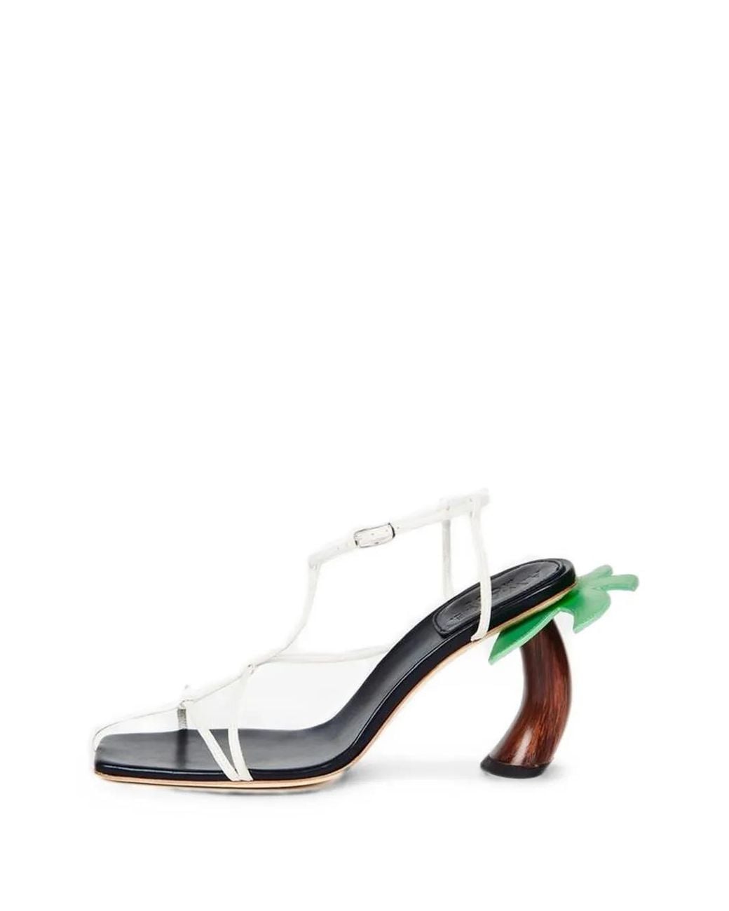A.W.A.K.E. MODE Black Bianca Wooden-Heel Sandals