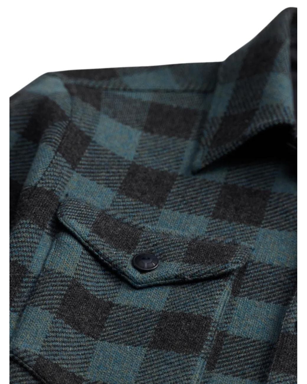 RRL Green Plaid Straight-Collar Works Hirt for men