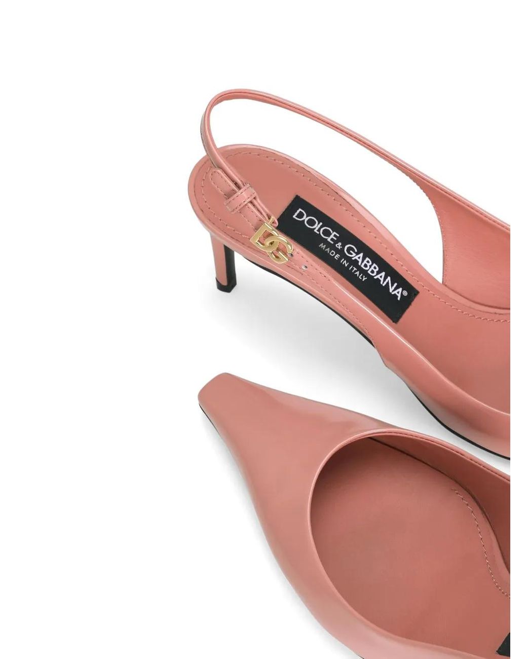 Dolce & Gabbana Pink Leather Slingback Pumps