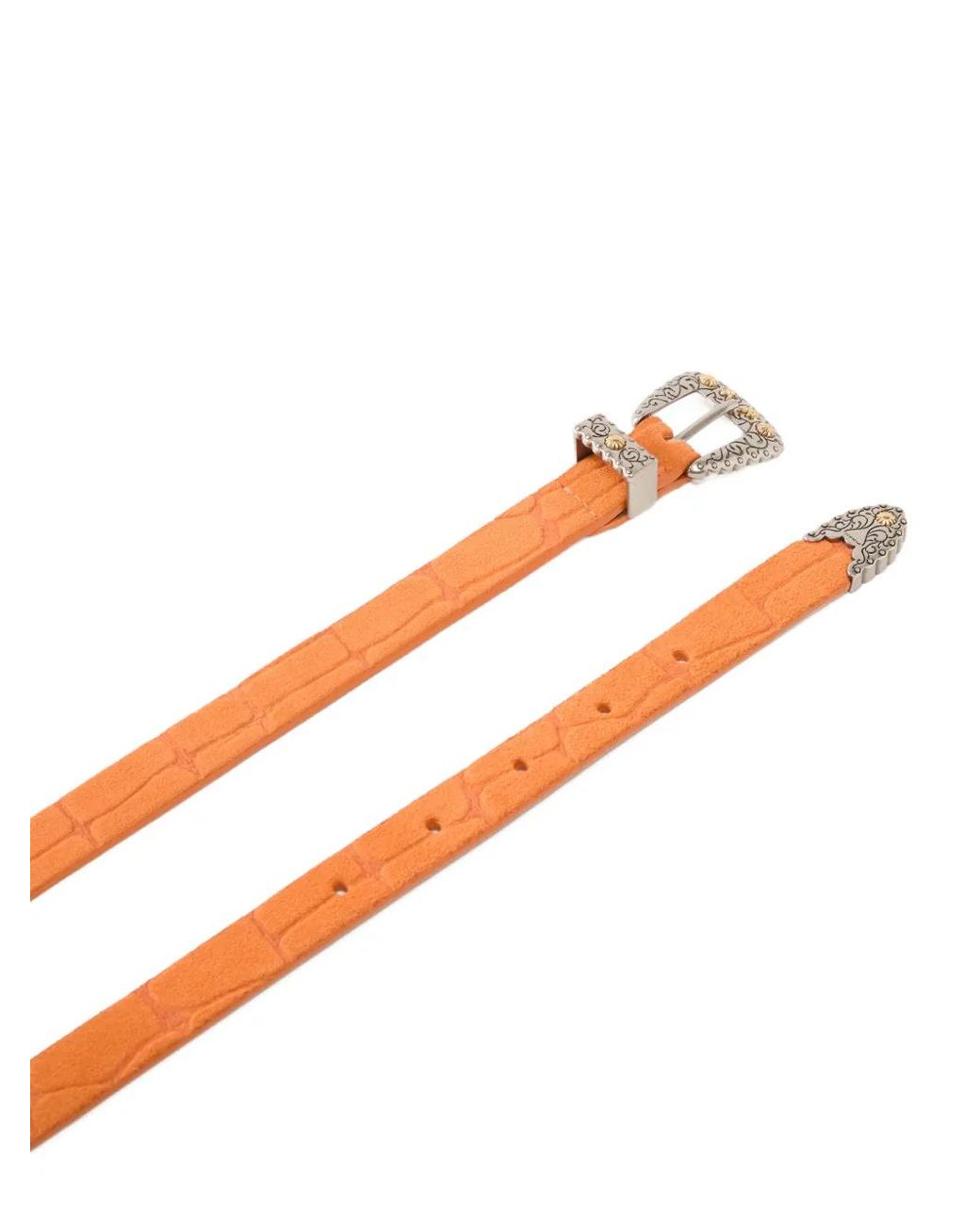 Pinko Orange Gürtel Mit Kroko-Effekt