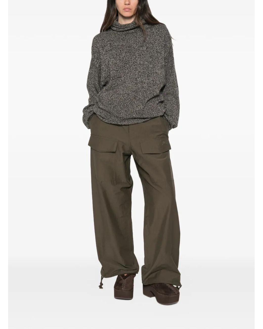 Baserange Black Kem Mock-Neck Marl-Knit Sweater