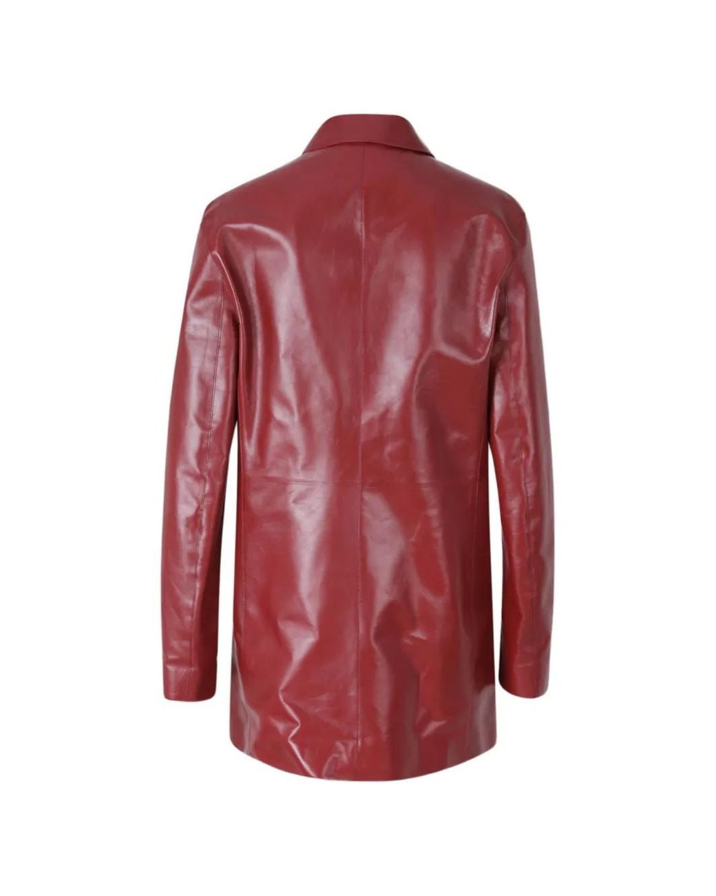 Jil Sander Red Leather Deconstructed Jacket