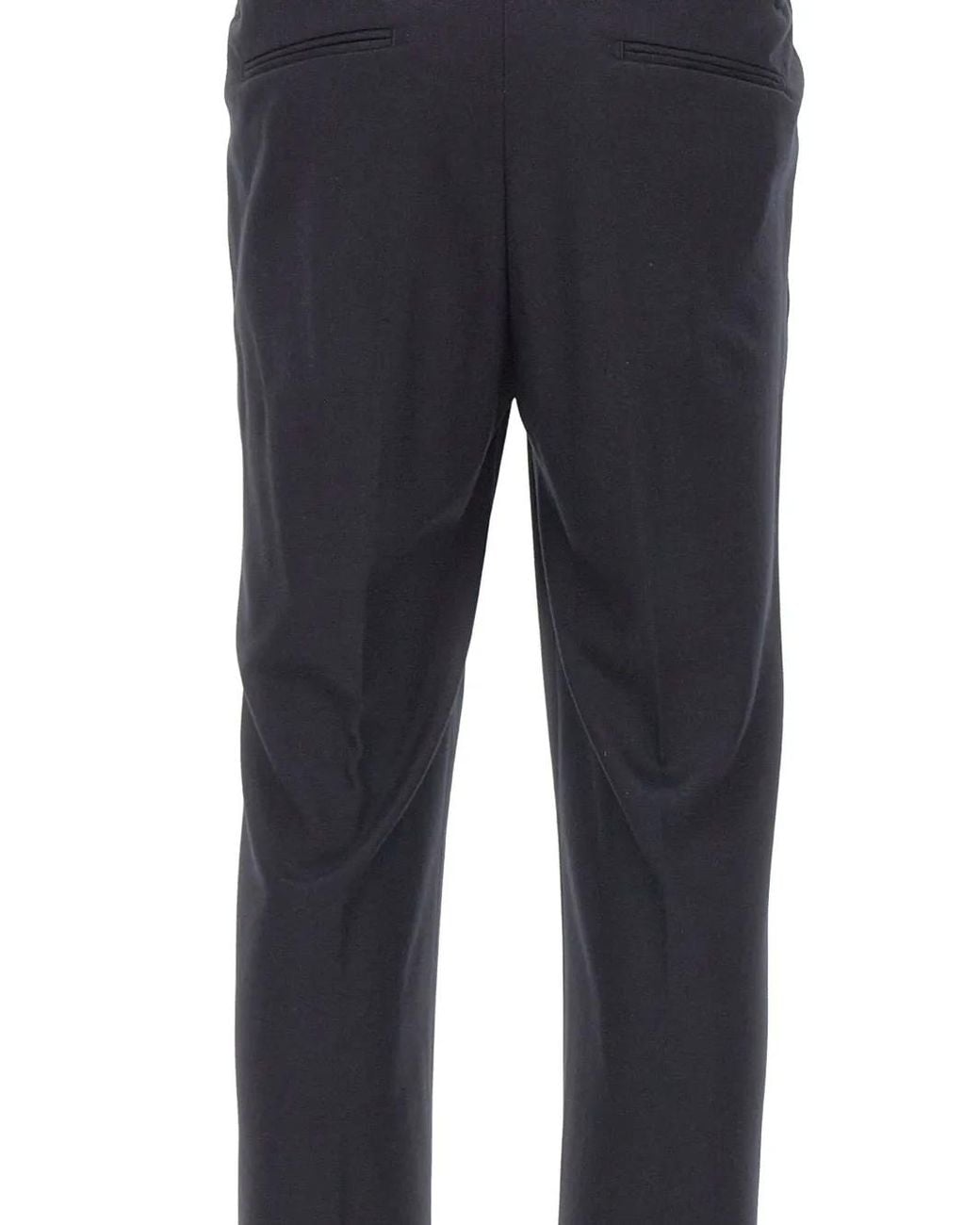 Devore Blue Pleated Turn-Up Trousers for men
