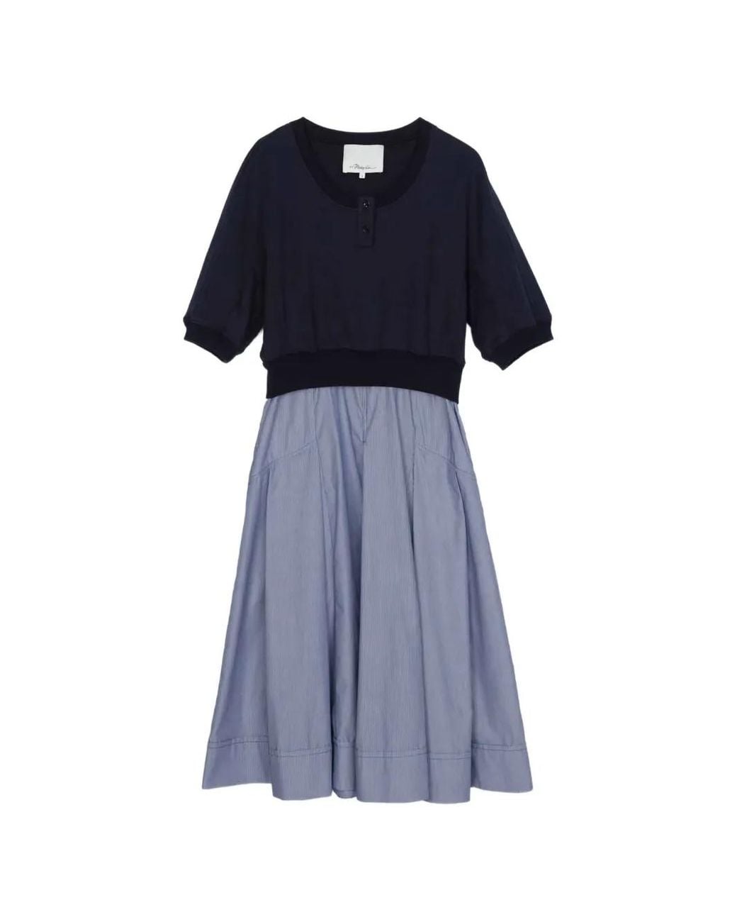 3.1 Phillip Lim Blue Robe Courte À Boutons Pression