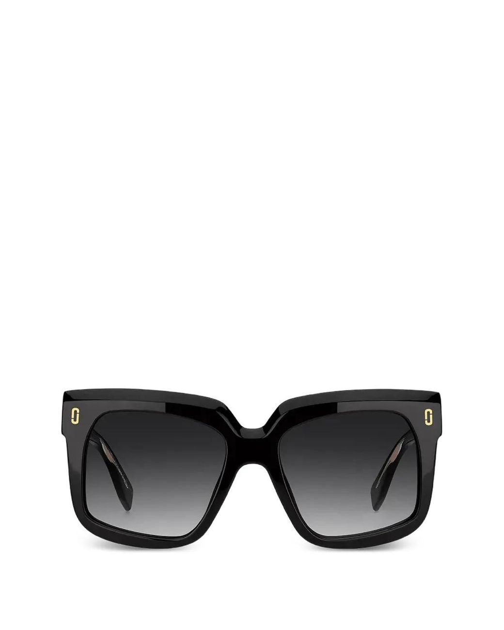 Marc Jacobs Black Logo-Plaque Square-Frame Sunglasses