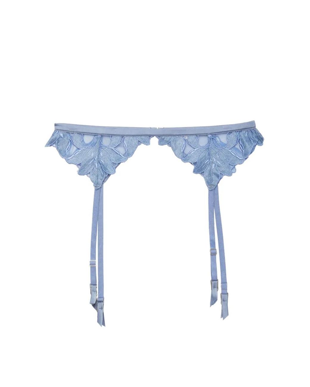 Fleur du Mal Blue Lily Garter Belt