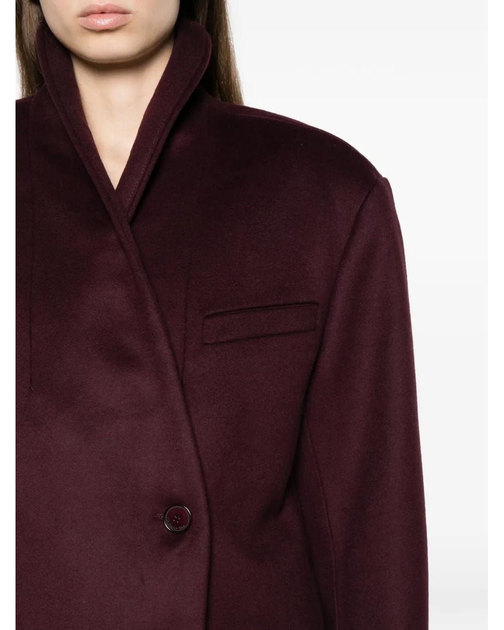 Frankie Shop Red Brea Collarless Coat