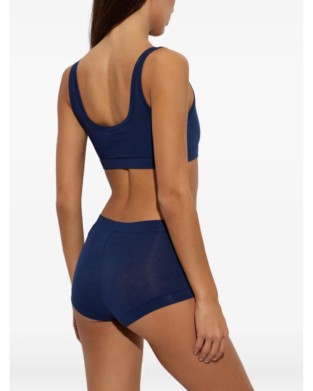 Polo Ralph Lauren Blue Logo-Embroidered Scoop-Neck Bra