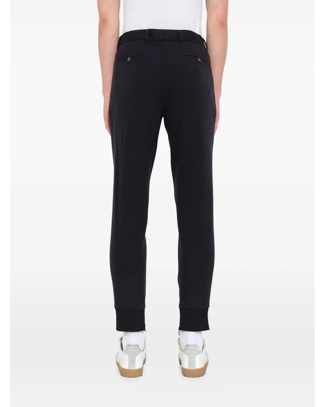 Lanvin Black Ribbed-Cuff Track Pants for men