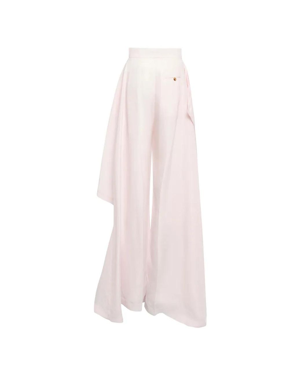 A.W.A.K.E. MODE Pink Slit-Knee Draped Trousers