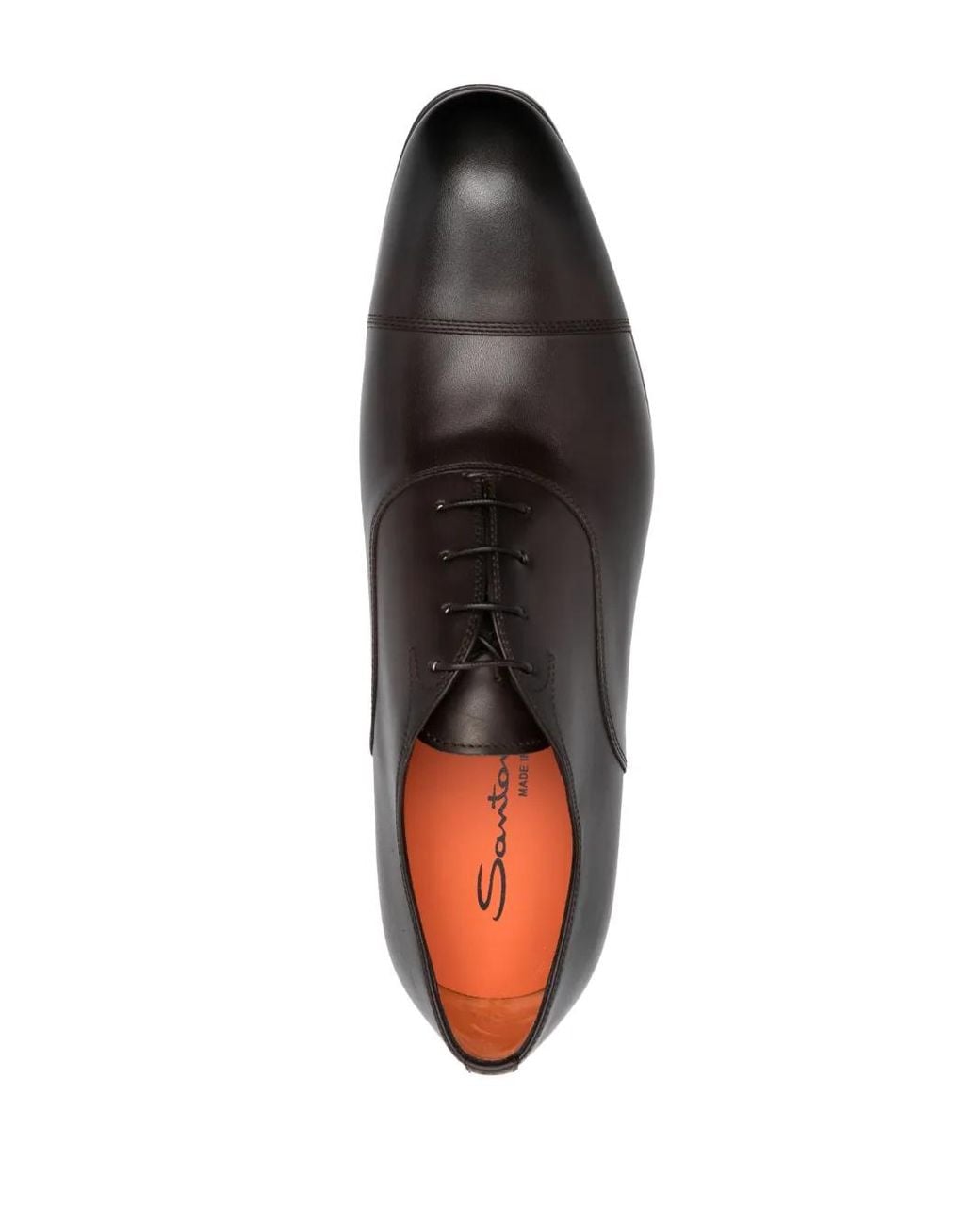 Stringate Con Punta Smussata di Santoni in Brown da Uomo