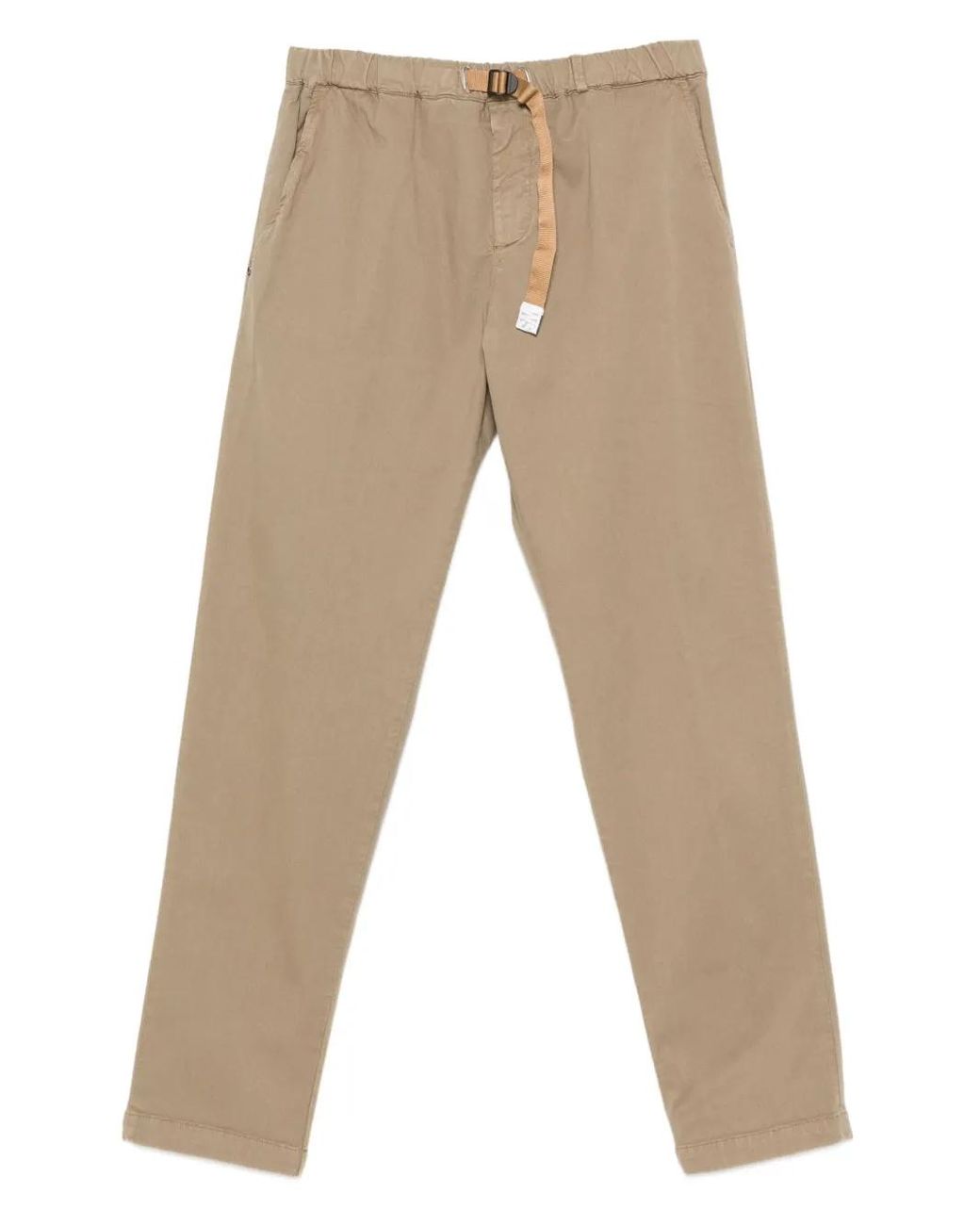 White Sand Natural Belted Trousers for men