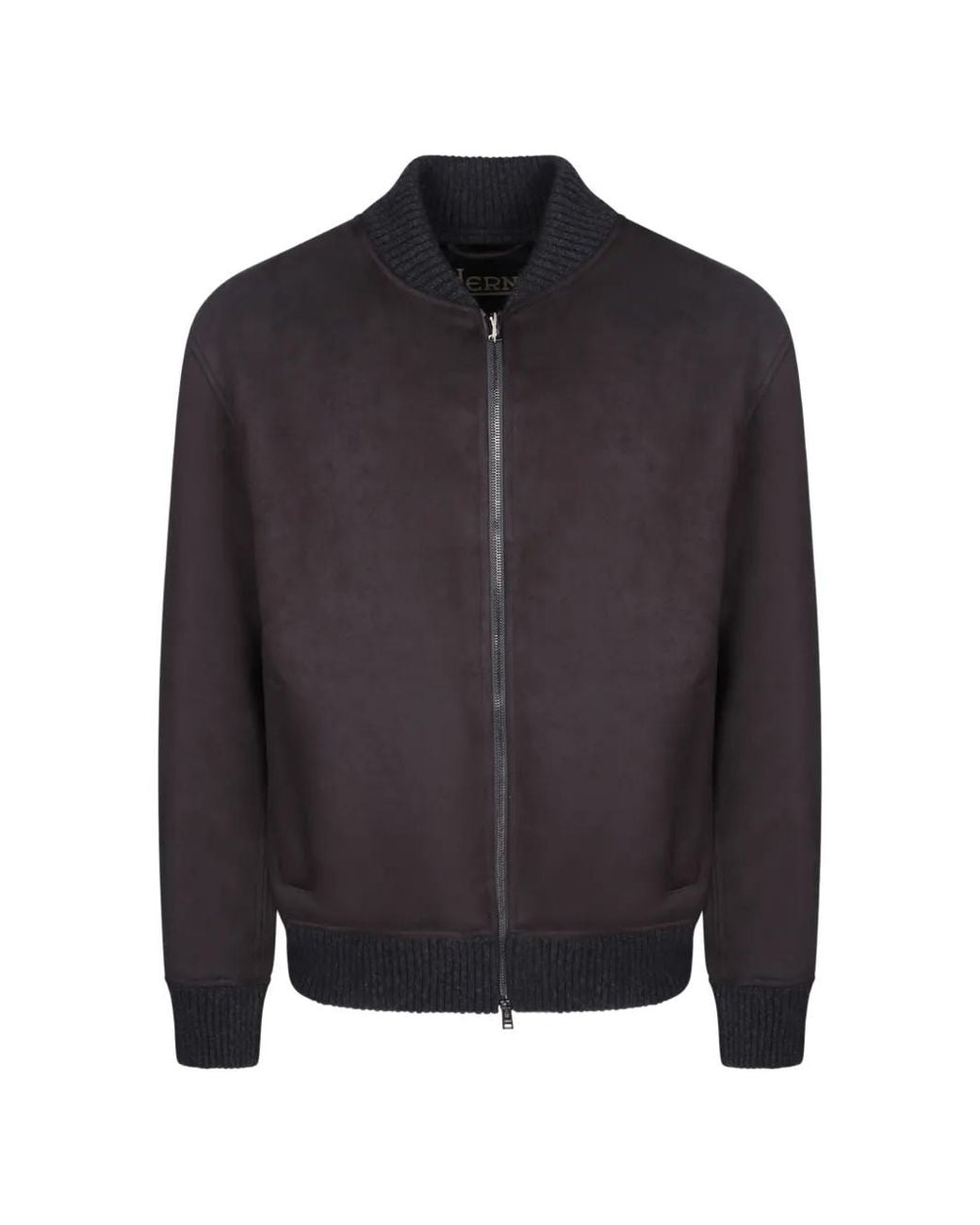Herno Blue Ribbed-Trim Bomber Jacket for men