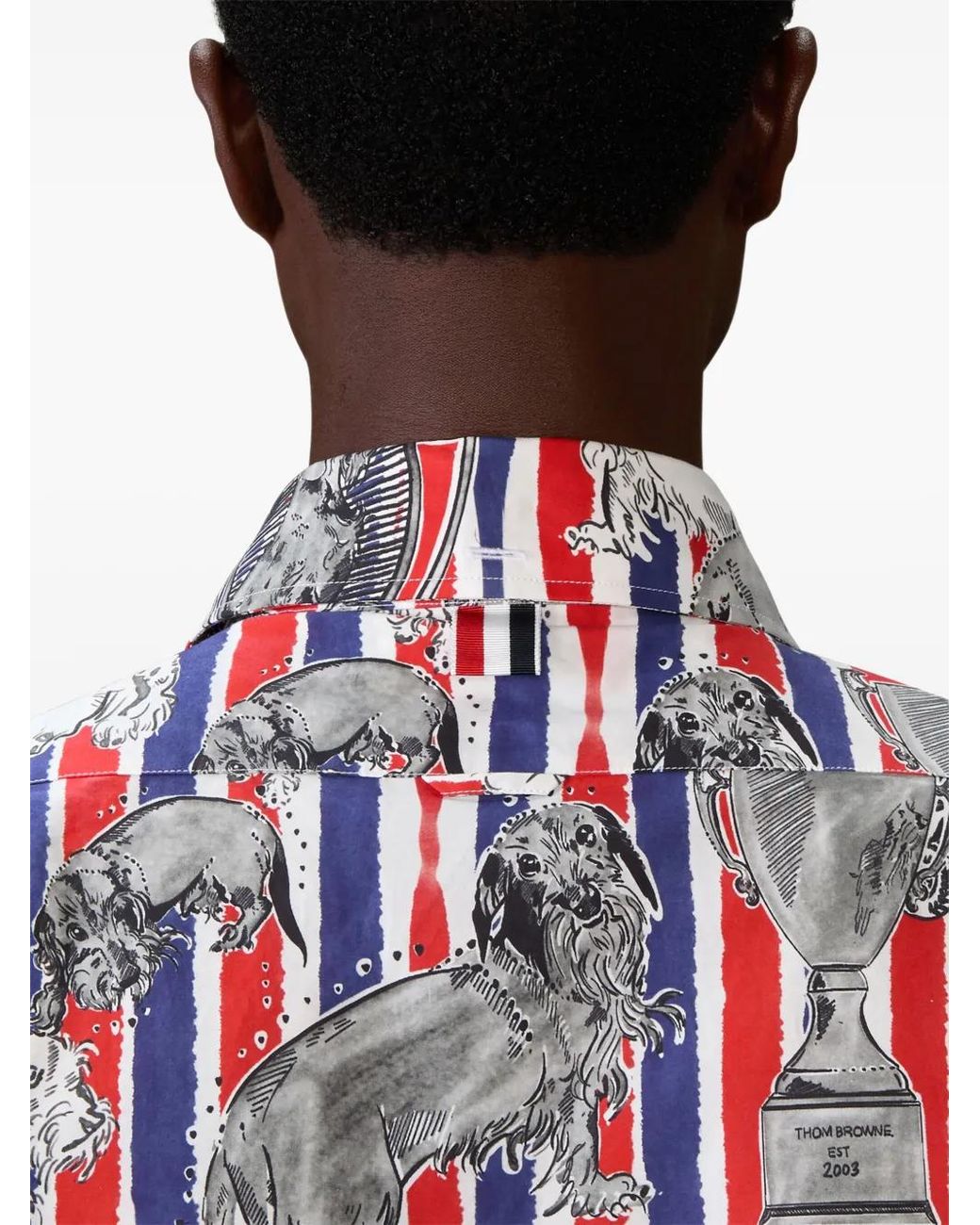 Thom Browne Red Chemise Hector Toile En Popeline for men