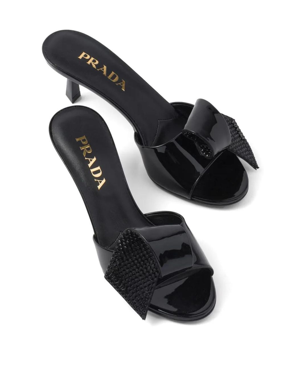 Prada Black Heeled Mules