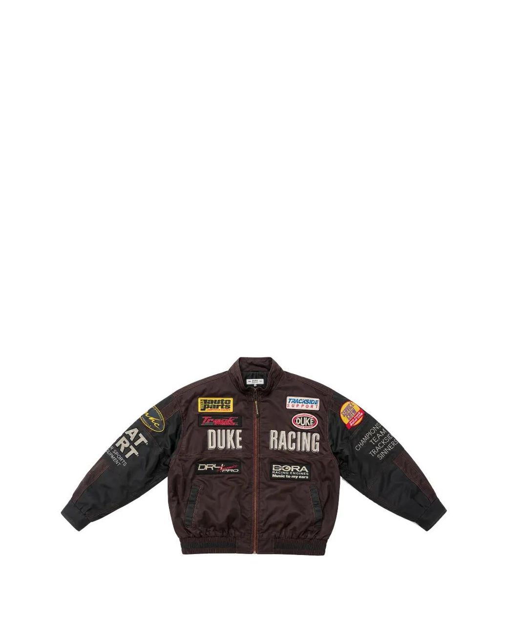 Duke & Dexter Black Dr4 Trackside Patch-Detail Bomber Jacket