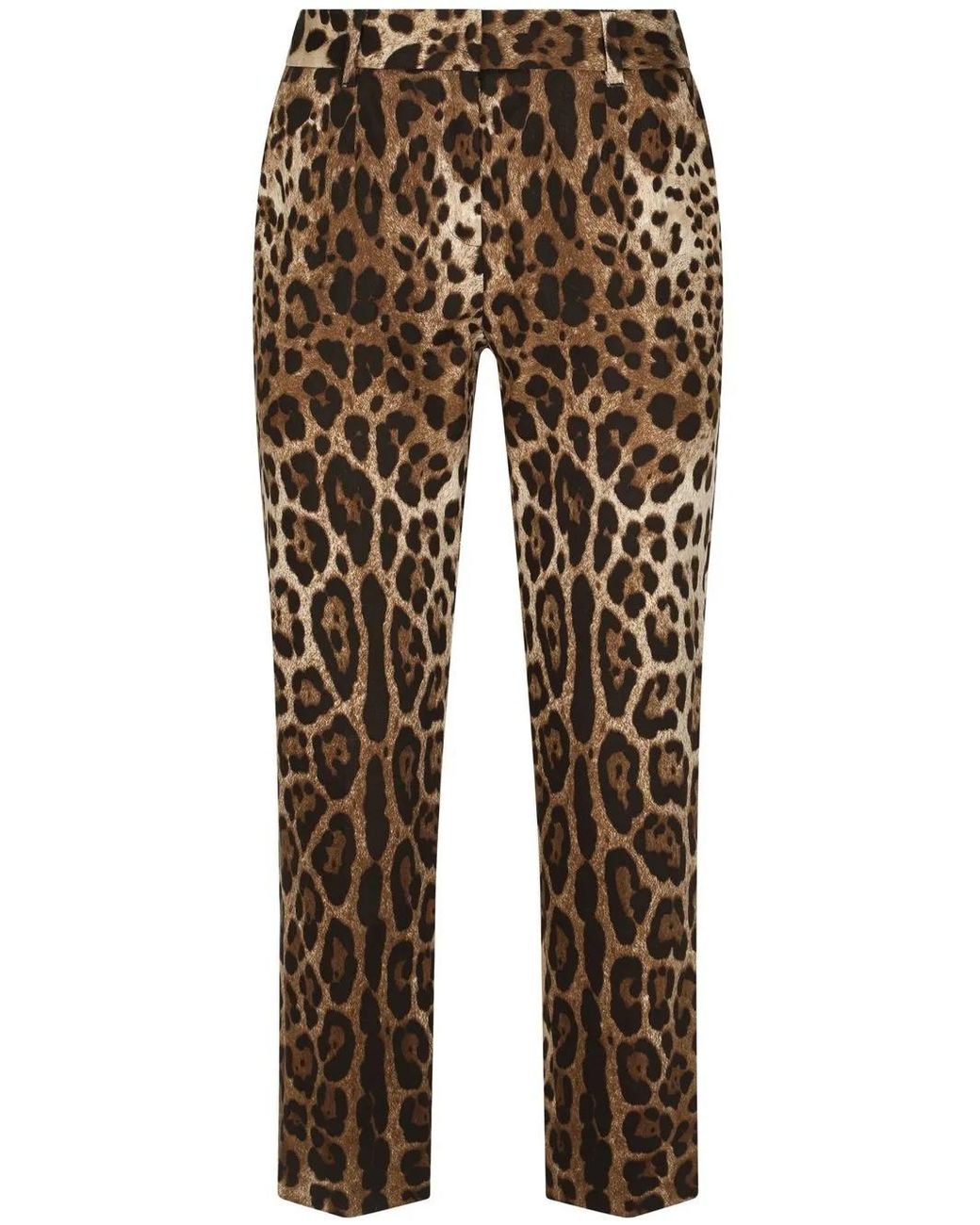 Dolce & Gabbana Natural Leopard-Print Tailored Trousers