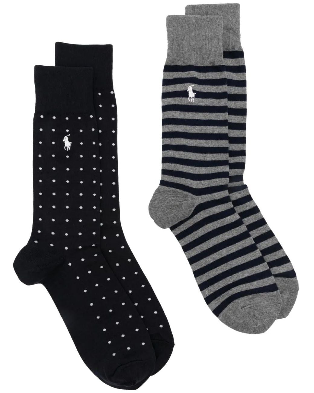 Polo Ralph Lauren Black Polo Pony-Motif Socks (Pack Of Two) for men