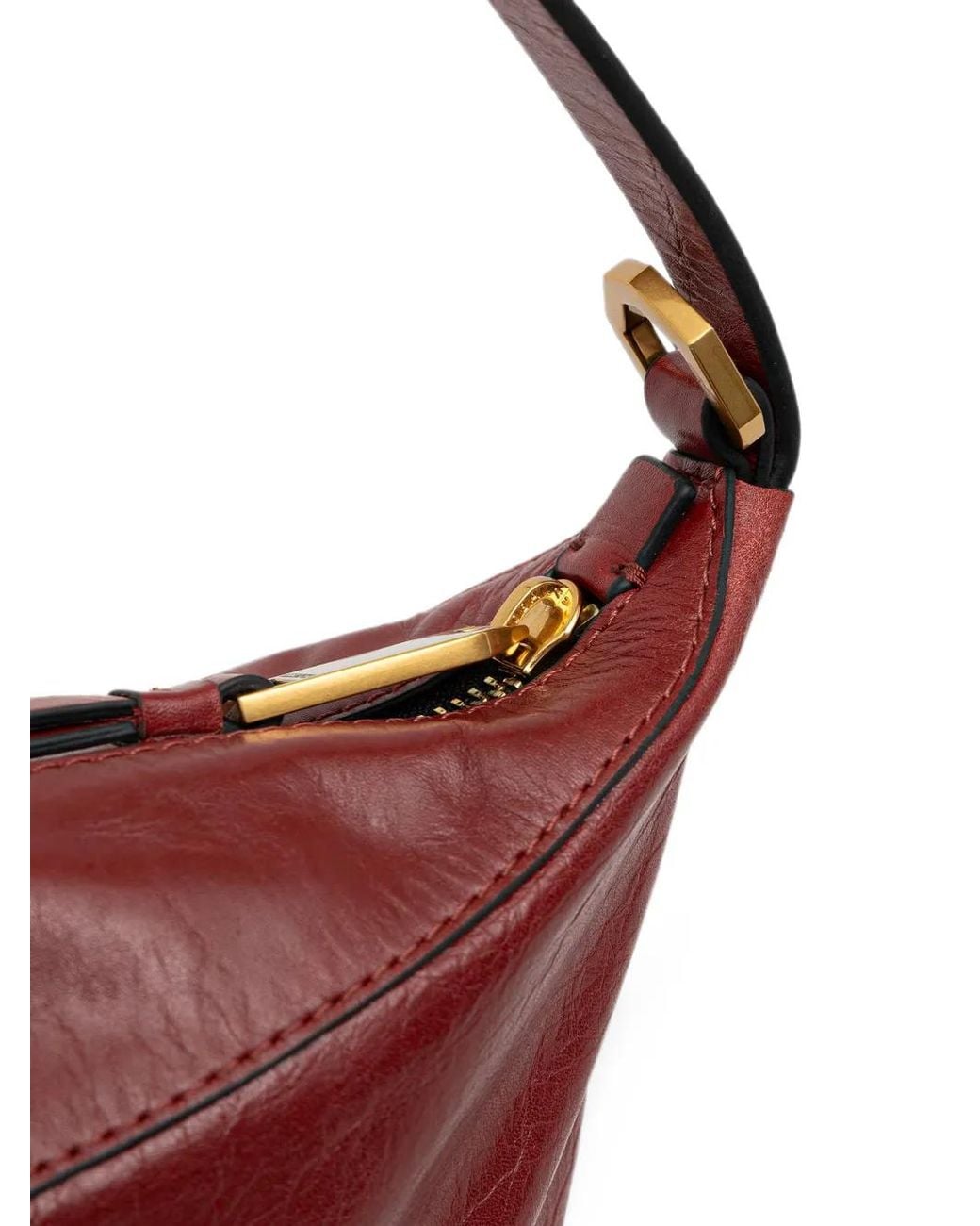AllSaints Red Luna Leather Shoulder Bag