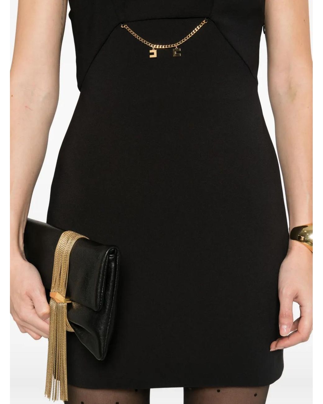 Elisabetta Franchi Black Corset Dress
