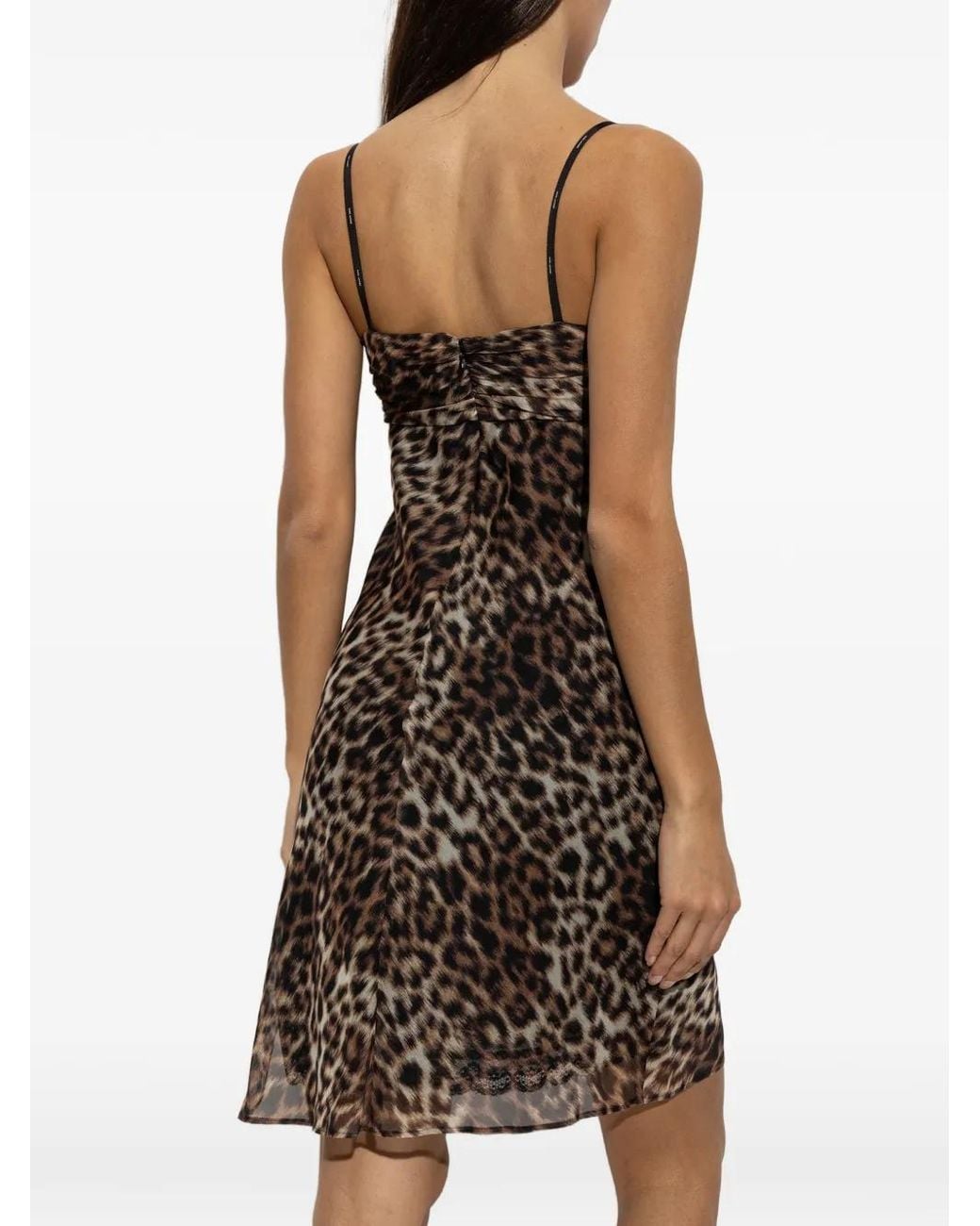 Marc Jacobs White Leopard-Print Bow-Detail Mini Dress