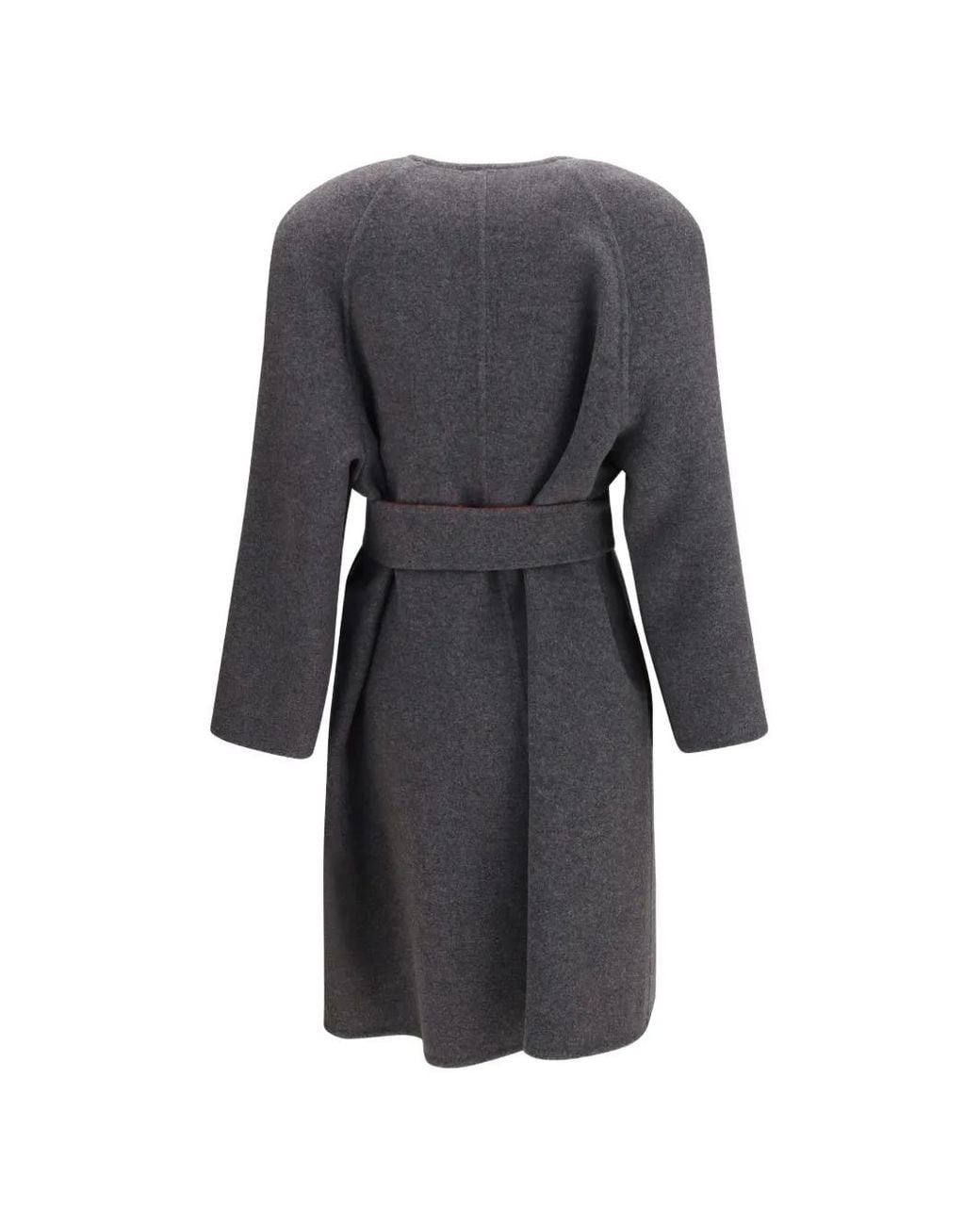 Valentino Garavani Gray Belted Wool-Blend Coat