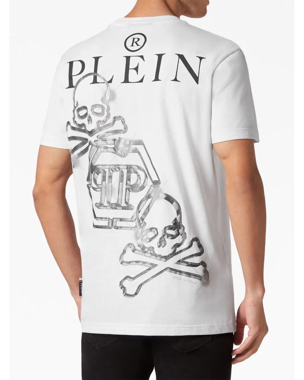 Philipp Plein White Logo-Print Short-Sleeve T-Shirt for men