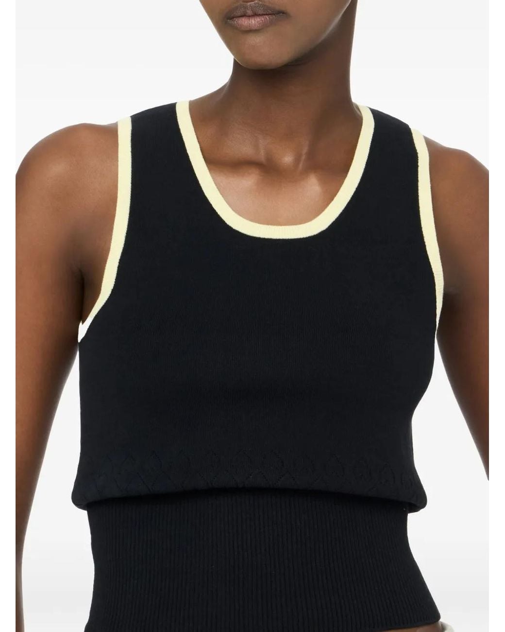 J.W. Anderson Black Contrasting-Trim Tank Top