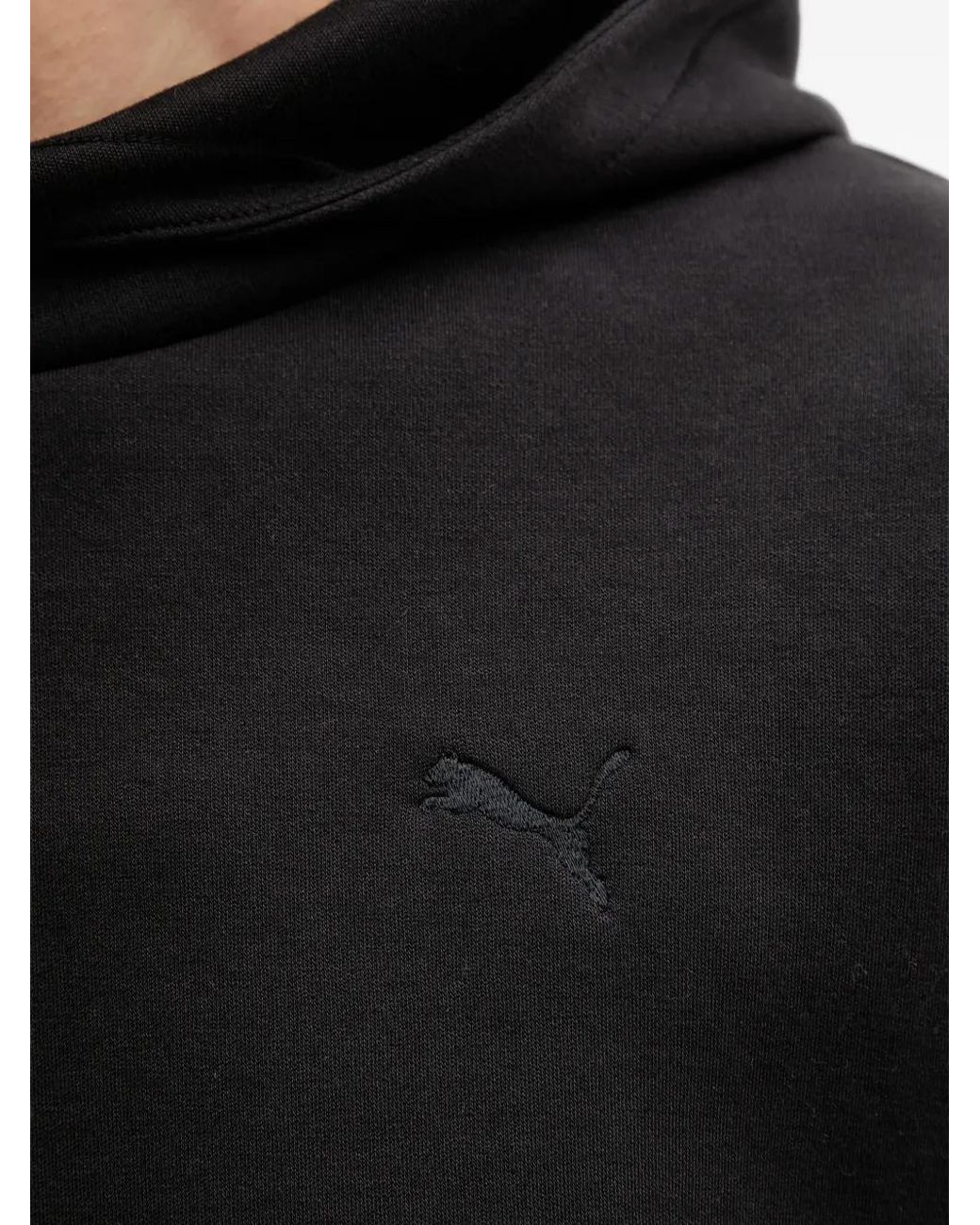 PUMA Black Hoodie À Logo Brodé