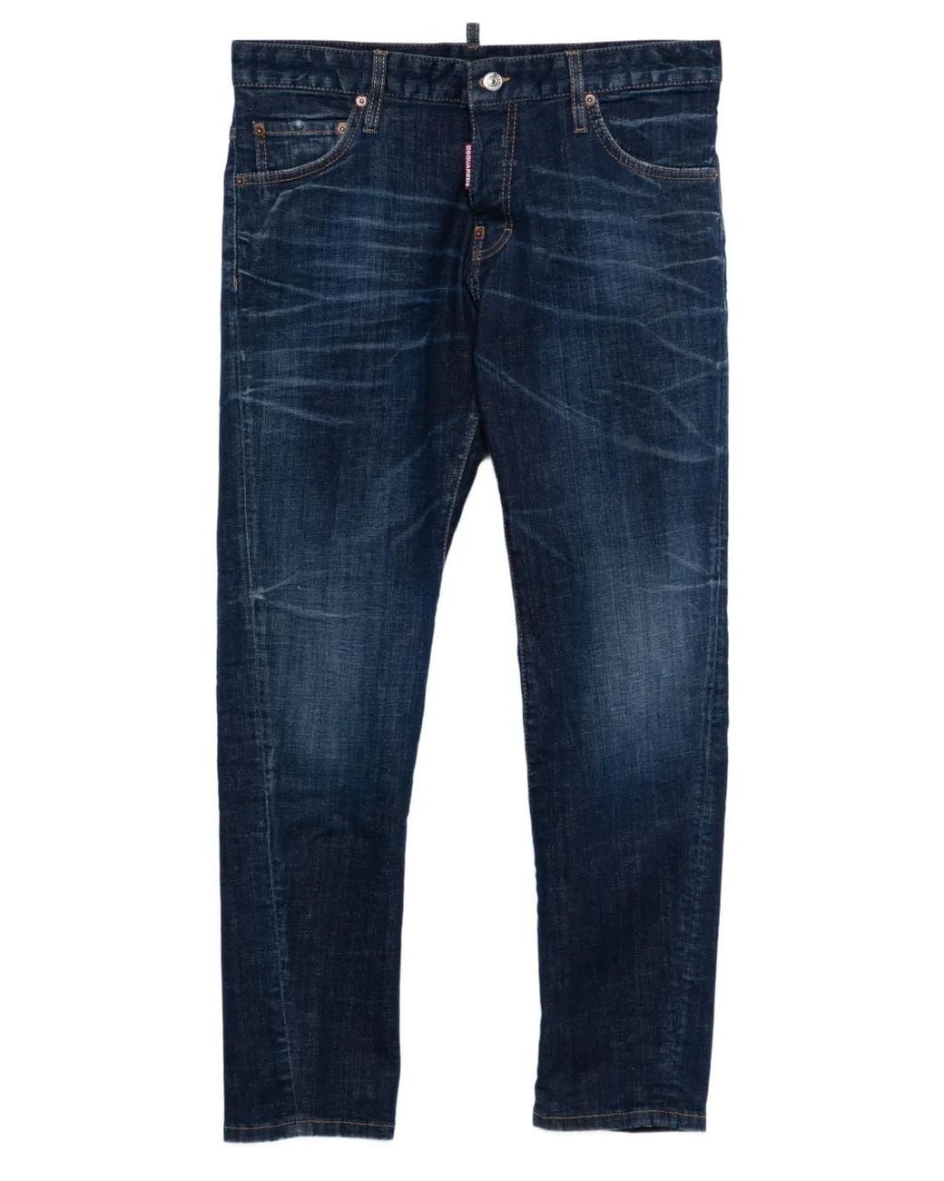Vaqueros Con Parche Del Logo DSquared² de hombre de color Blue