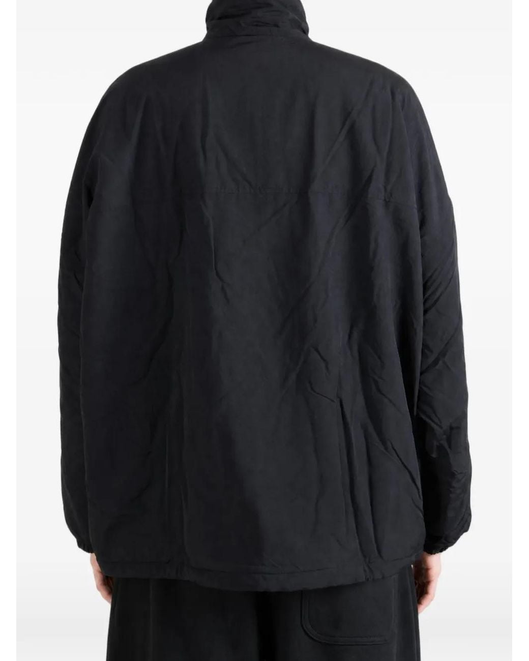 Willy Chavarria Black Willy Quarter-Zip Logo-Patch Jacket