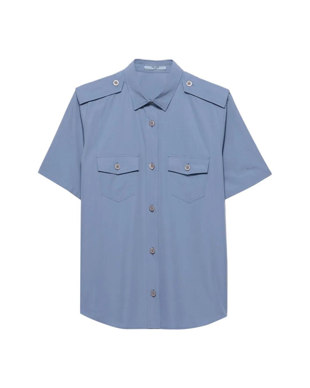 Prada Blue Cotton Poplin Shirt