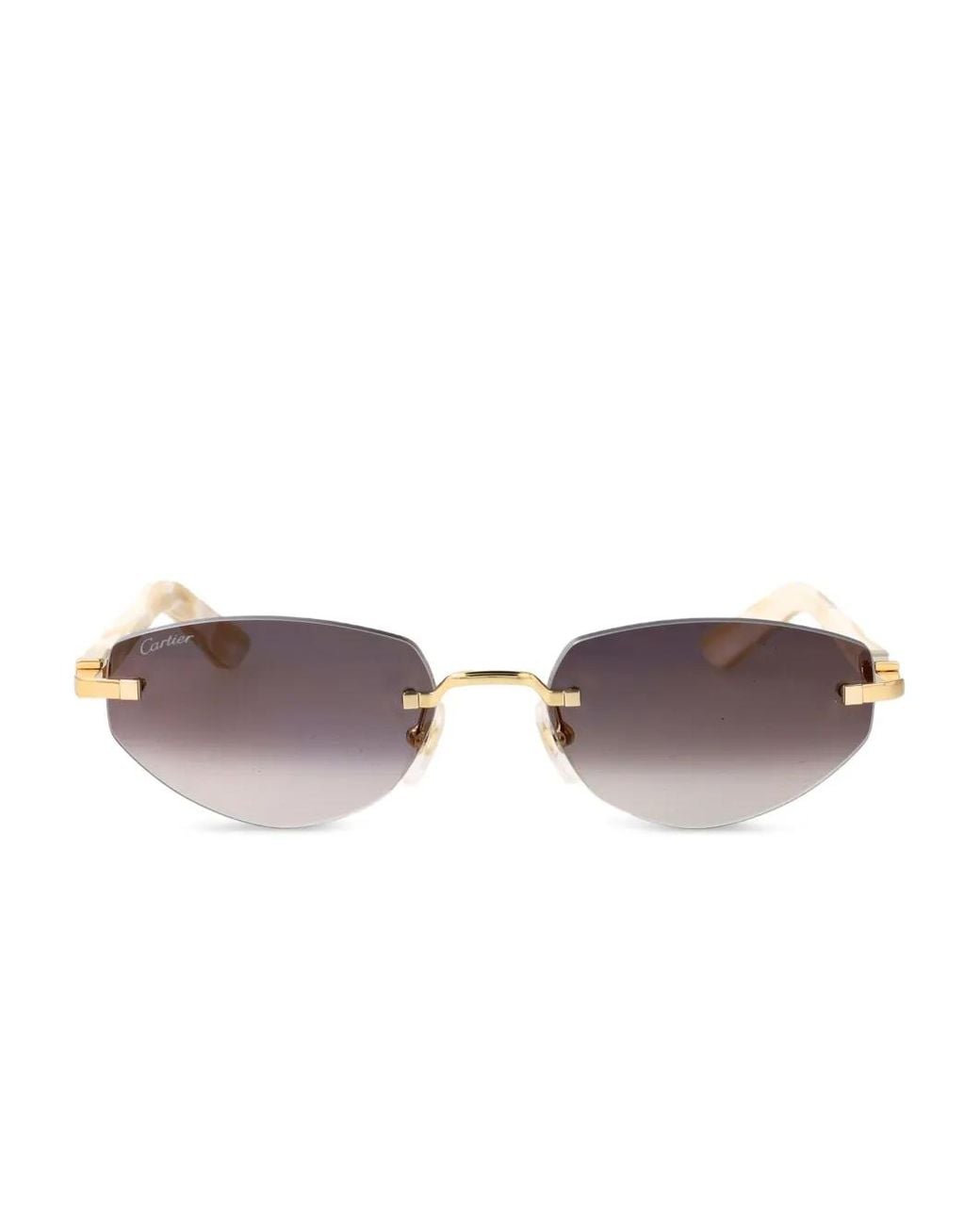 Cartier Brown Rimless Sunglasses
