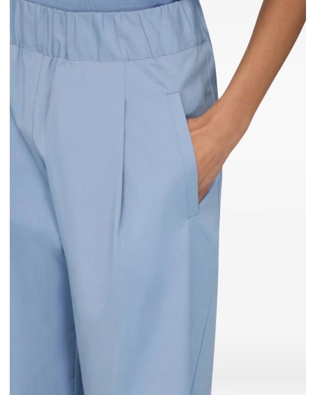 Semicouture Blue Elasticated-Waistband Trousers