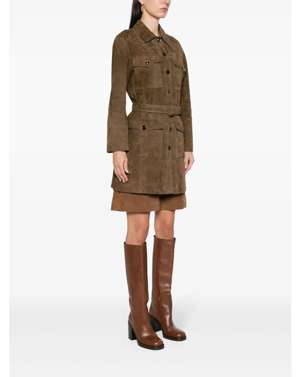 Tom Ford Green Suede Leather Coat