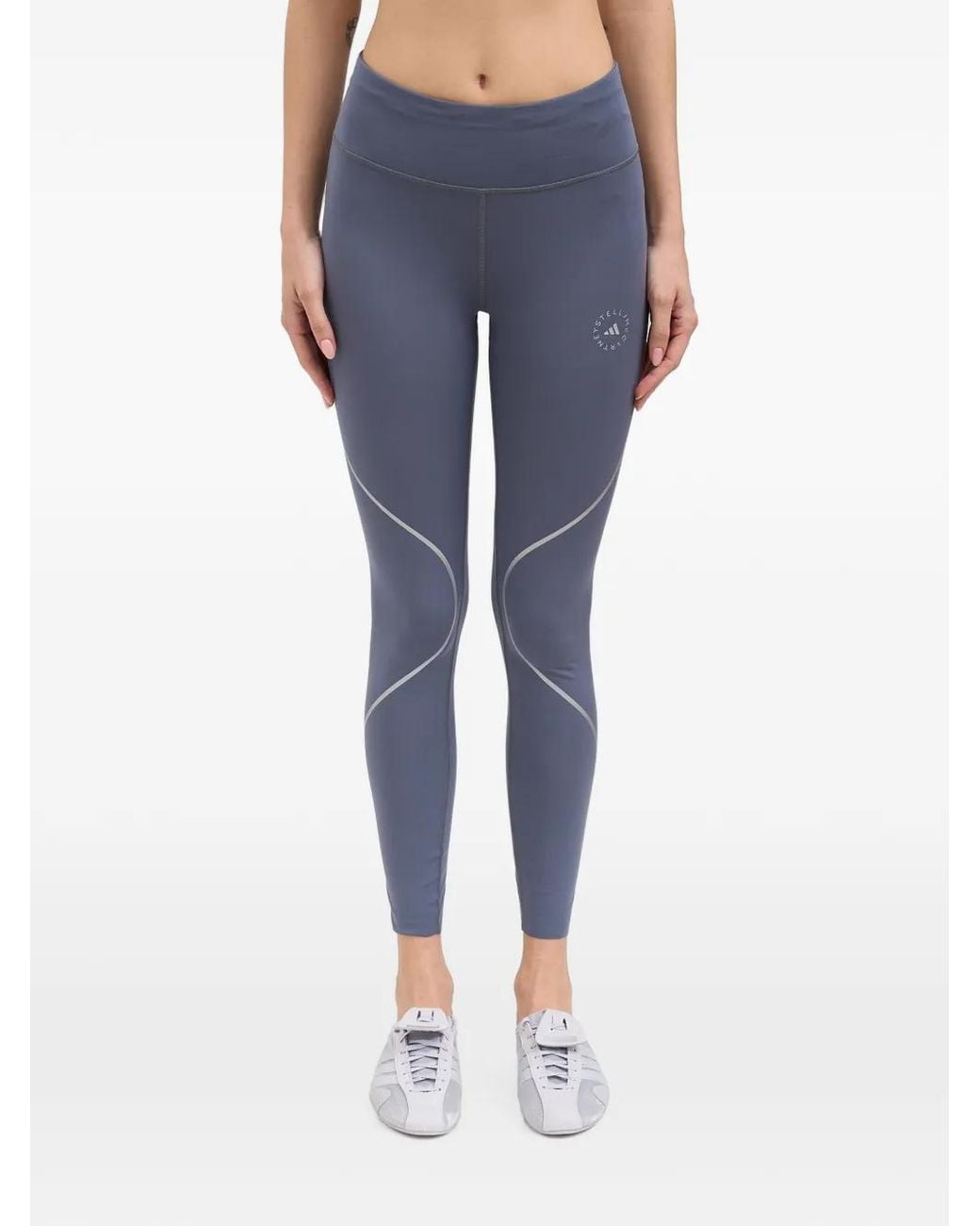 Adidas By Stella McCartney Blue Logo-Print Performance Leggings