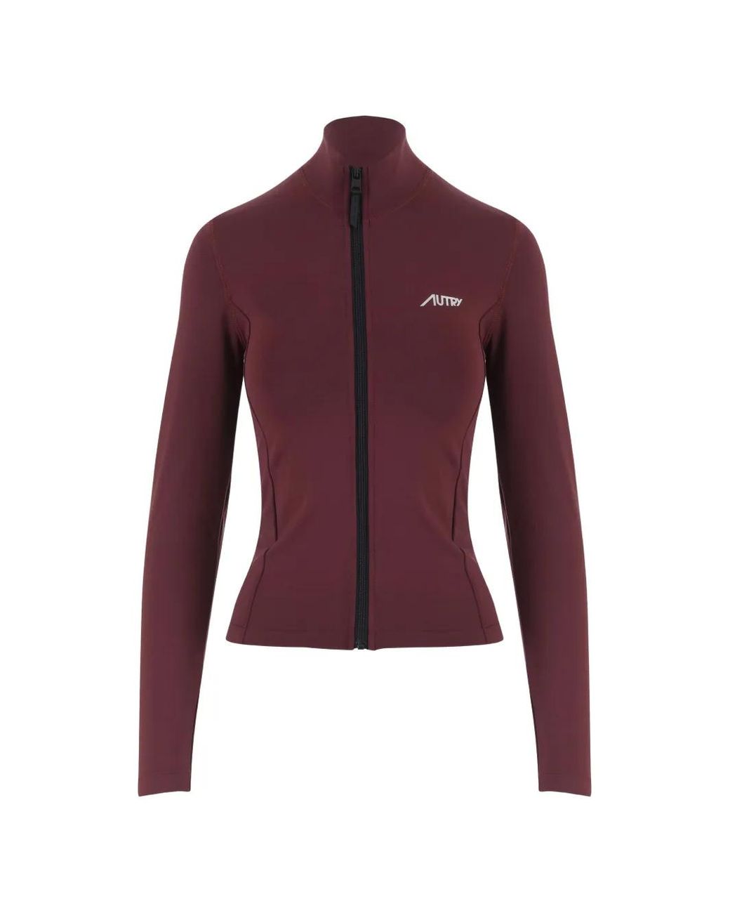 Autry Purple Zip-Up High-Neck Sweater